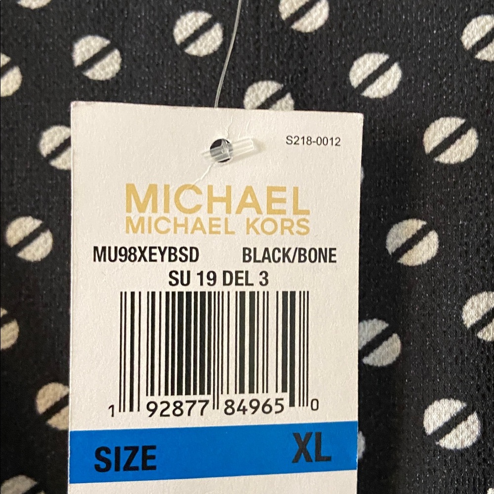 Michael Kors Black and White Patterned Long Sleeve Dress size XL brand new - Picture 4 of 10